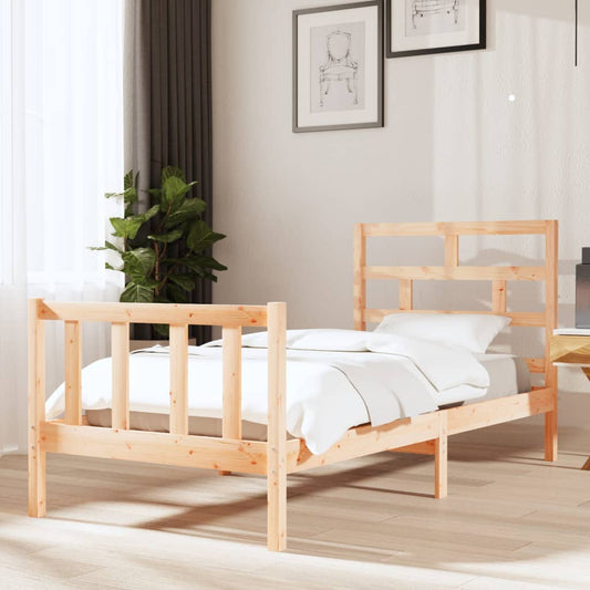 3101333 vidaXL Bed Frame without Mattress Solid Wood 90x200 cm (810067+814174)