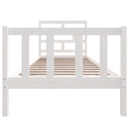 3101334 vidaXL Bed Frame without Mattress White Solid Wood 90x200 cm (810068+814175)