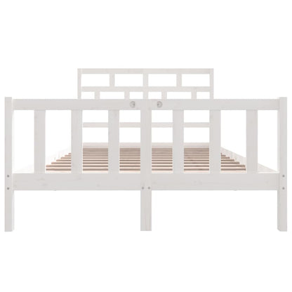 3101344 vidaXL Bed Frame without Mattress White Solid Wood 120x200 cm (810078+814185)
