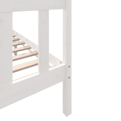 3101344 vidaXL Bed Frame without Mattress White Solid Wood 120x200 cm (810078+814185)