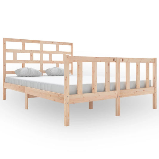 3101348 vidaXL Bed Frame without Mattress Solid Wood 140x200 cm (810082+814194)