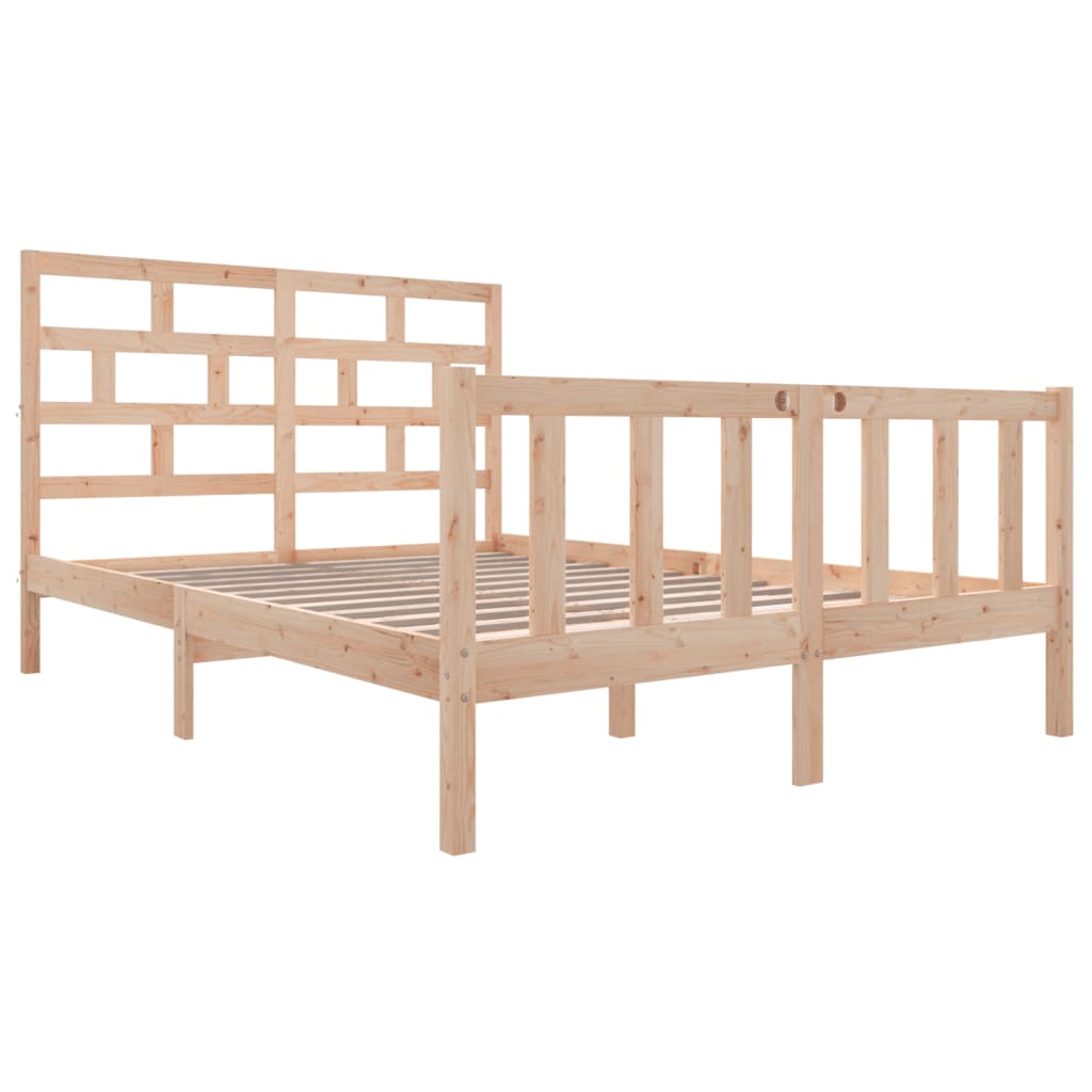 3101348 vidaXL Bed Frame without Mattress Solid Wood 140x200 cm (810082+814194)