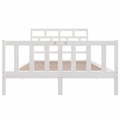 3101349 vidaXL Bed Frame without Mattress White Solid Wood 140x200 cm (810083+814195)