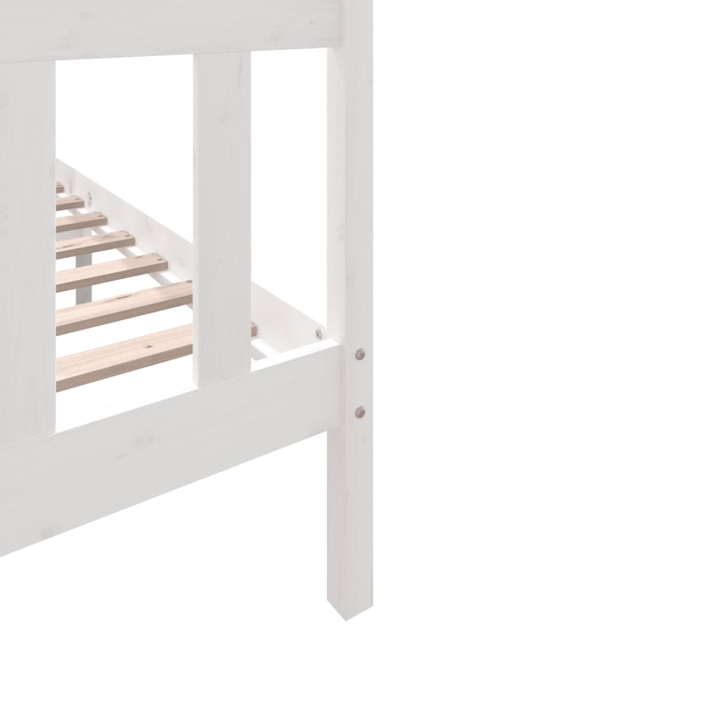 3101349 vidaXL Bed Frame without Mattress White Solid Wood 140x200 cm (810083+814195)