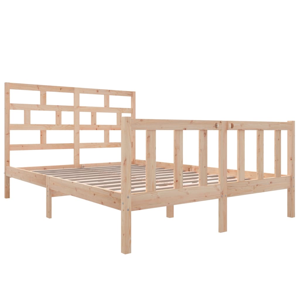 3101358 vidaXL Bed Frame without Mattress Solid Wood 160x200 cm (810092+814204)
