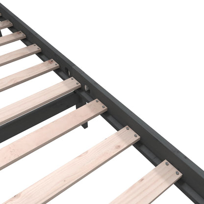 3101370 vidaXL Bed Frame without Mattress Grey Solid Wood 200x200 cm (810104+814216)