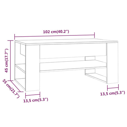 vidaXL Coffee Table Concrete Grey 102x55x45 cm Engineered Wood