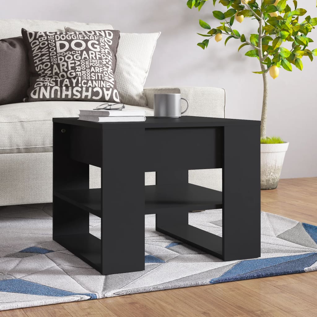 vidaXL Coffee Table | Black | Engineered wood | Medium | Coffee Table | Square
