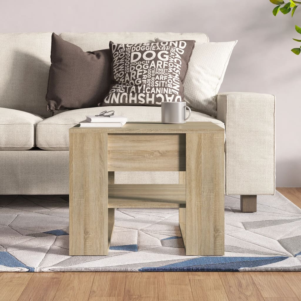 vidaXL Coffee Table Sonoma Oak 55.5x55x45 cm Engineered Wood