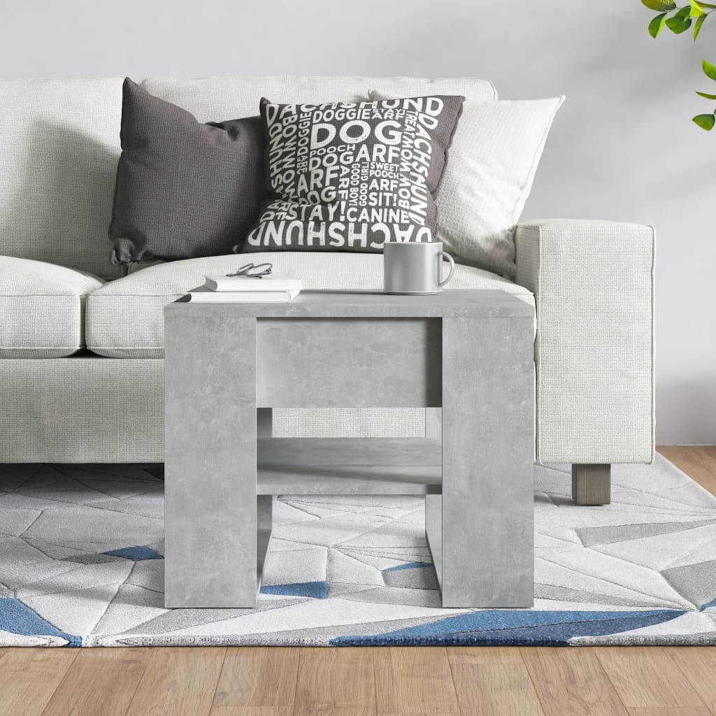 vidaXL Coffee Table Concrete Grey 55.5x55x45 cm Engineered Wood