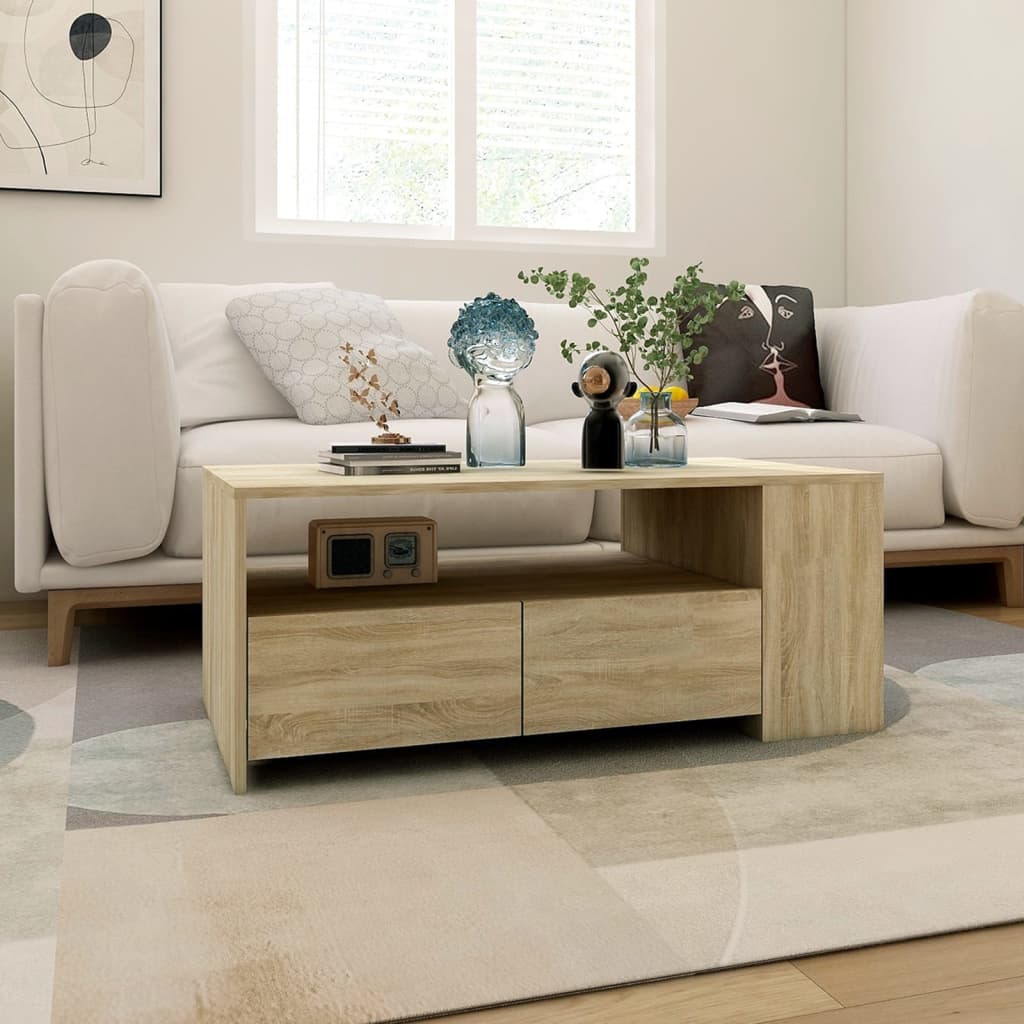 vidaXL Coffee Table Sonoma Oak 102x55x42 cm Engineered Wood