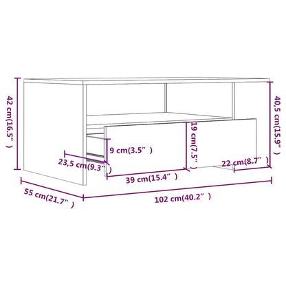 vidaXL Coffee Table Concrete Grey 102x55x42 cm Engineered Wood