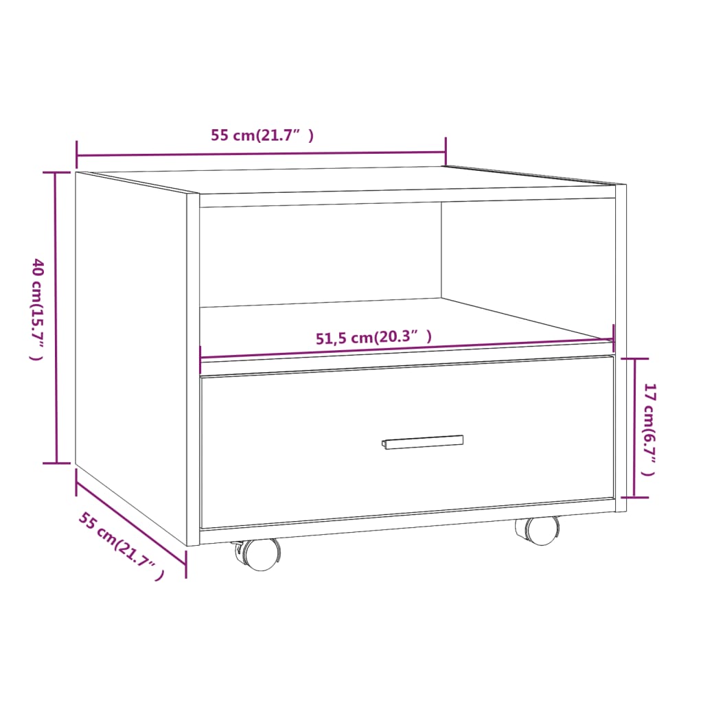 vidaXL Coffee Table Concrete Grey 55x55x40 cm Engineered Wood