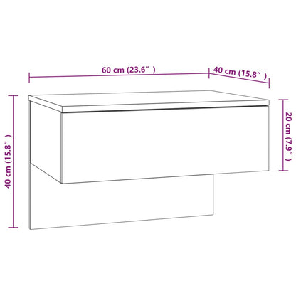 vidaXL Wall-mounted Bedside Cabinets 2 pcs Concrete Grey