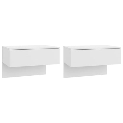 vidaXL Wall-mounted Bedside Cabinets 2 pcs High Gloss White