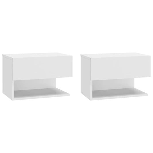 810954 vidaXL Wall-mounted Bedside Cabinets 2 pcs White