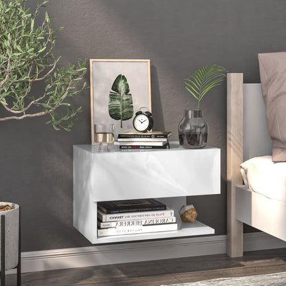 810954 vidaXL Wall-mounted Bedside Cabinets 2 pcs White