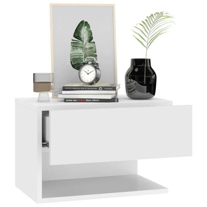 810954 vidaXL Wall-mounted Bedside Cabinets 2 pcs White