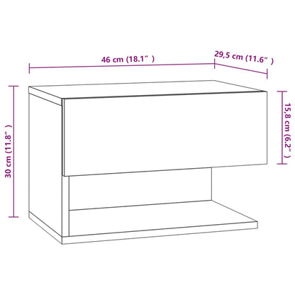 810954 vidaXL Wall-mounted Bedside Cabinets 2 pcs White