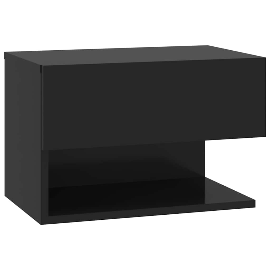 810955 vidaXL Wall-mounted Bedside Cabinet Black