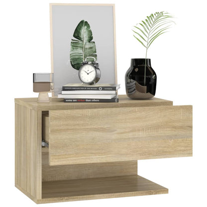 810959 vidaXL Wall-mounted Bedside Cabinet Sonoma Oak