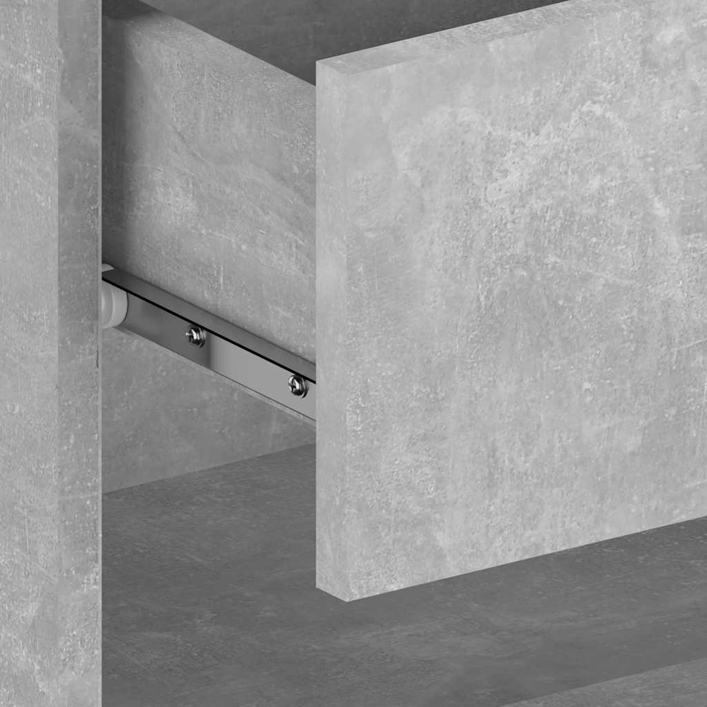 810961 vidaXL Wall-mounted Bedside Cabinet Concrete Grey
