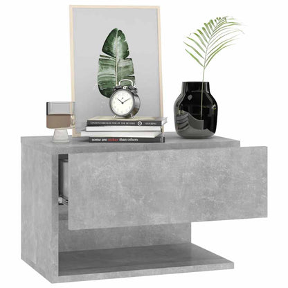 810962 vidaXL Wall-mounted Bedside Cabinets 2 pcs Concrete Grey