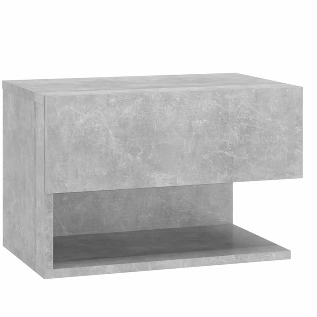810962 vidaXL Wall-mounted Bedside Cabinets 2 pcs Concrete Grey