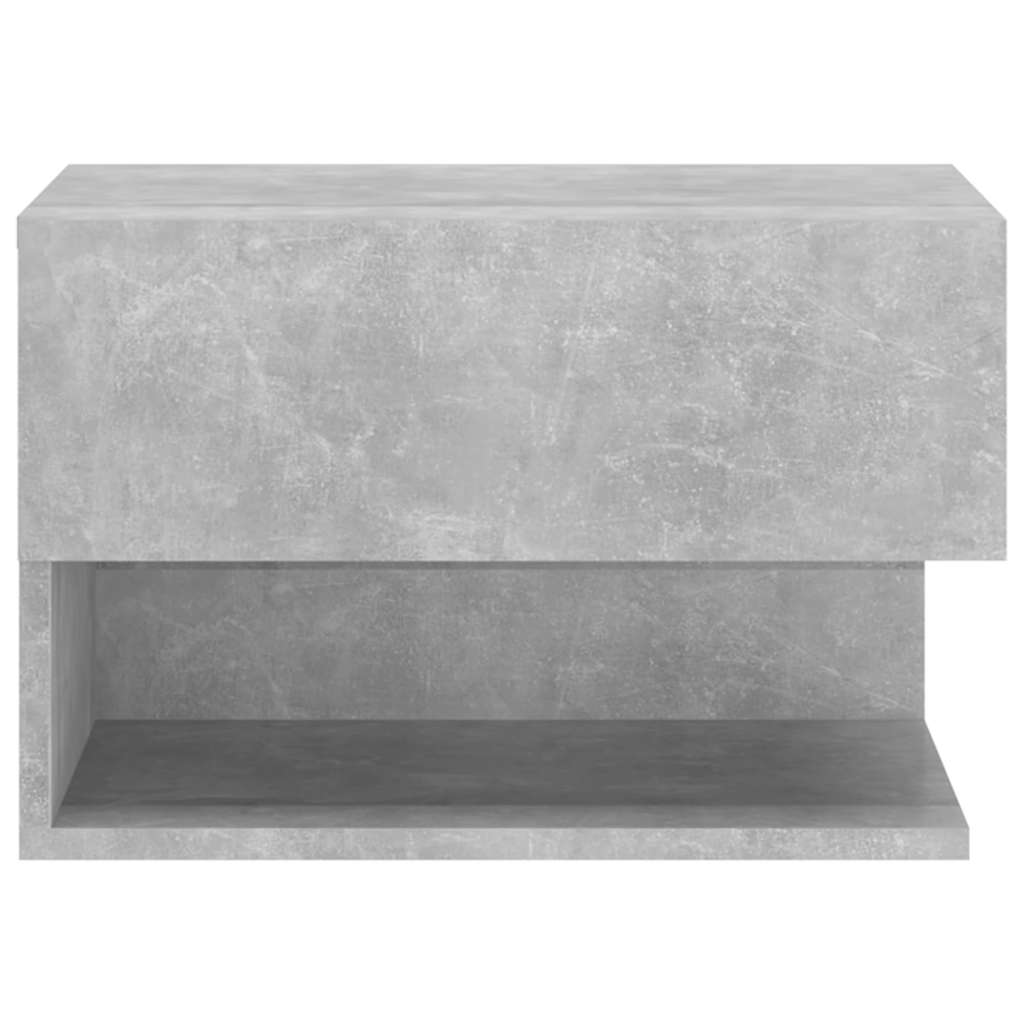 810962 vidaXL Wall-mounted Bedside Cabinets 2 pcs Concrete Grey