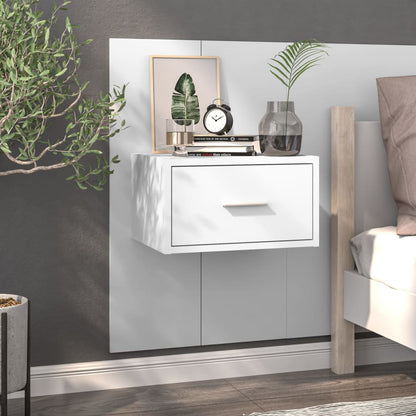 vidaXL Wall-mounted Bedside Cabinet White