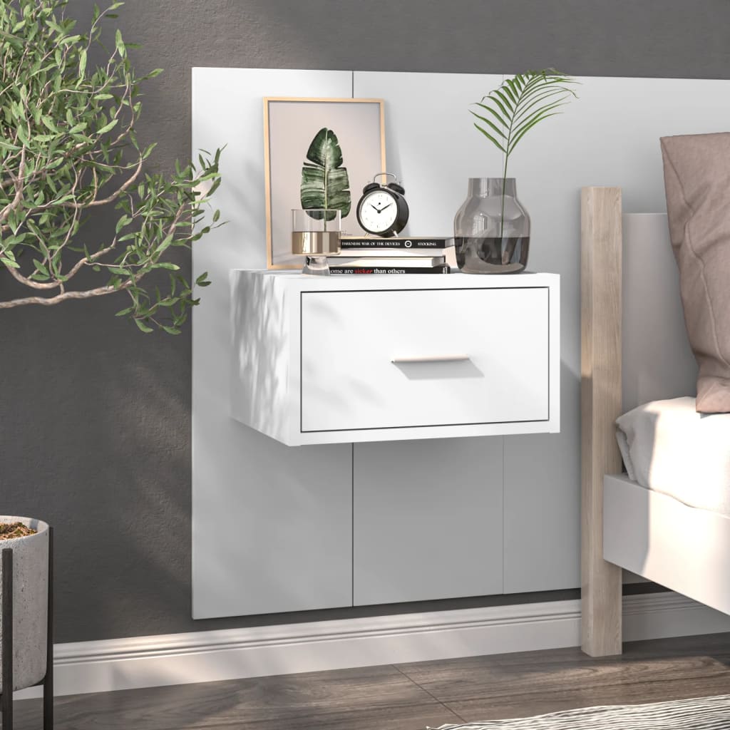 810972 vidaXL Wall-mounted Bedside Cabinets 2 pcs White
