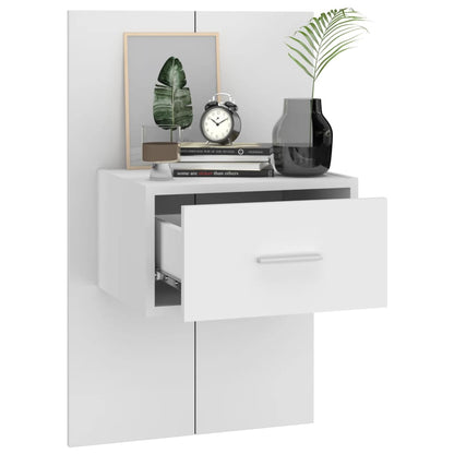 810972 vidaXL Wall-mounted Bedside Cabinets 2 pcs White