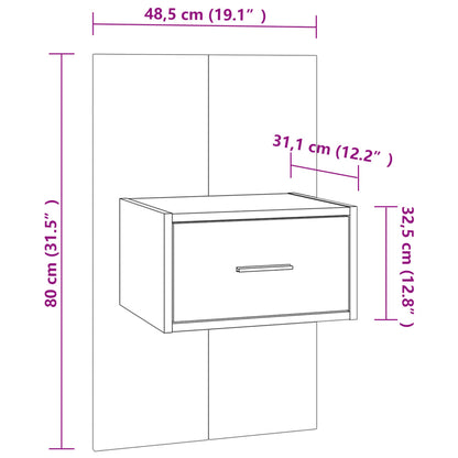 810972 vidaXL Wall-mounted Bedside Cabinets 2 pcs White