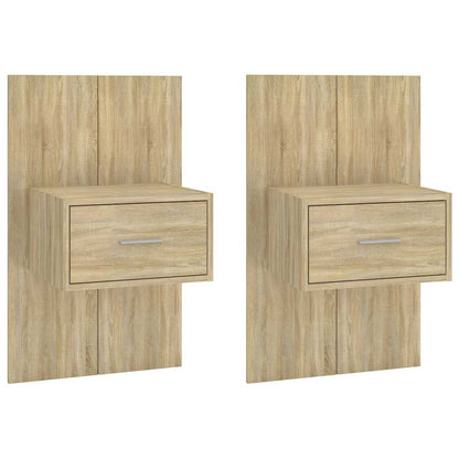 810978 vidaXL Wall-mounted Bedside Cabinets 2 pcs Sonoma Oak
