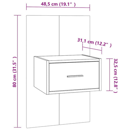 810978 vidaXL Wall-mounted Bedside Cabinets 2 pcs Sonoma Oak