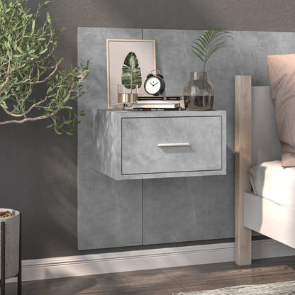 810980 vidaXL Wall-mounted Bedside Cabinets 2 pcs Concrete Grey