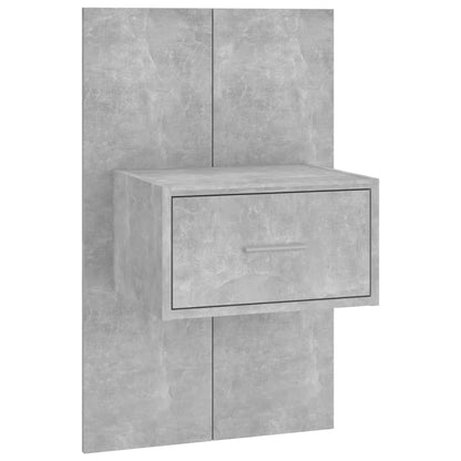 810980 vidaXL Wall-mounted Bedside Cabinets 2 pcs Concrete Grey