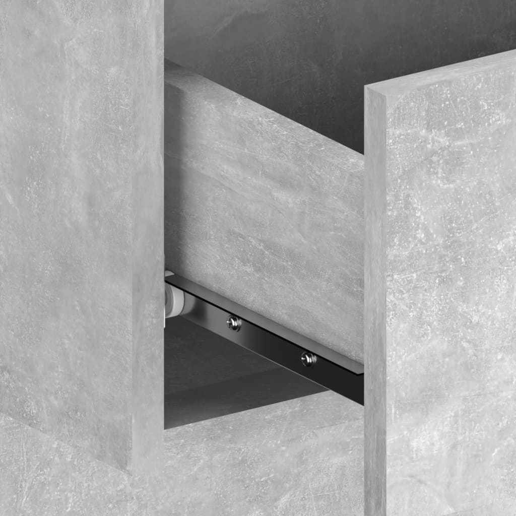 810980 vidaXL Wall-mounted Bedside Cabinets 2 pcs Concrete Grey