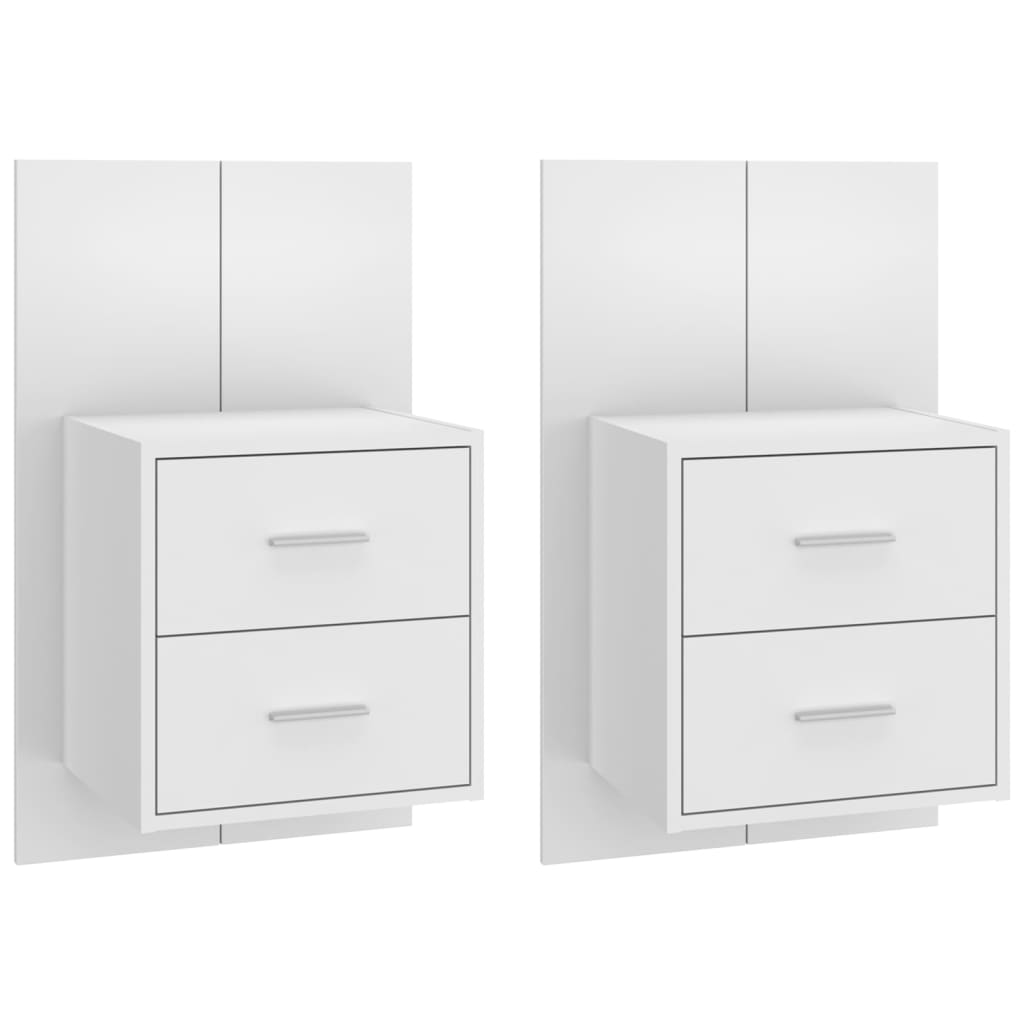 810990 vidaXL Wall-mounted Bedside Cabinets 2 pcs White