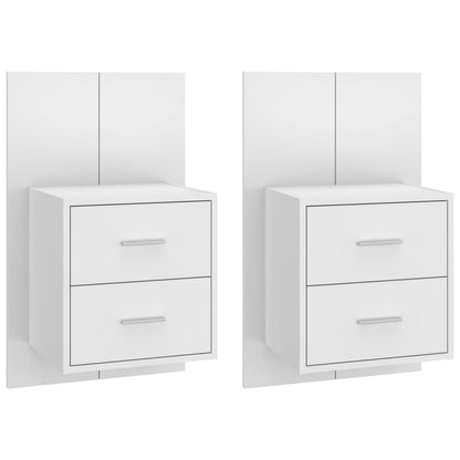 810990 vidaXL Wall-mounted Bedside Cabinets 2 pcs White