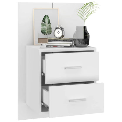 810990 vidaXL Wall-mounted Bedside Cabinets 2 pcs White