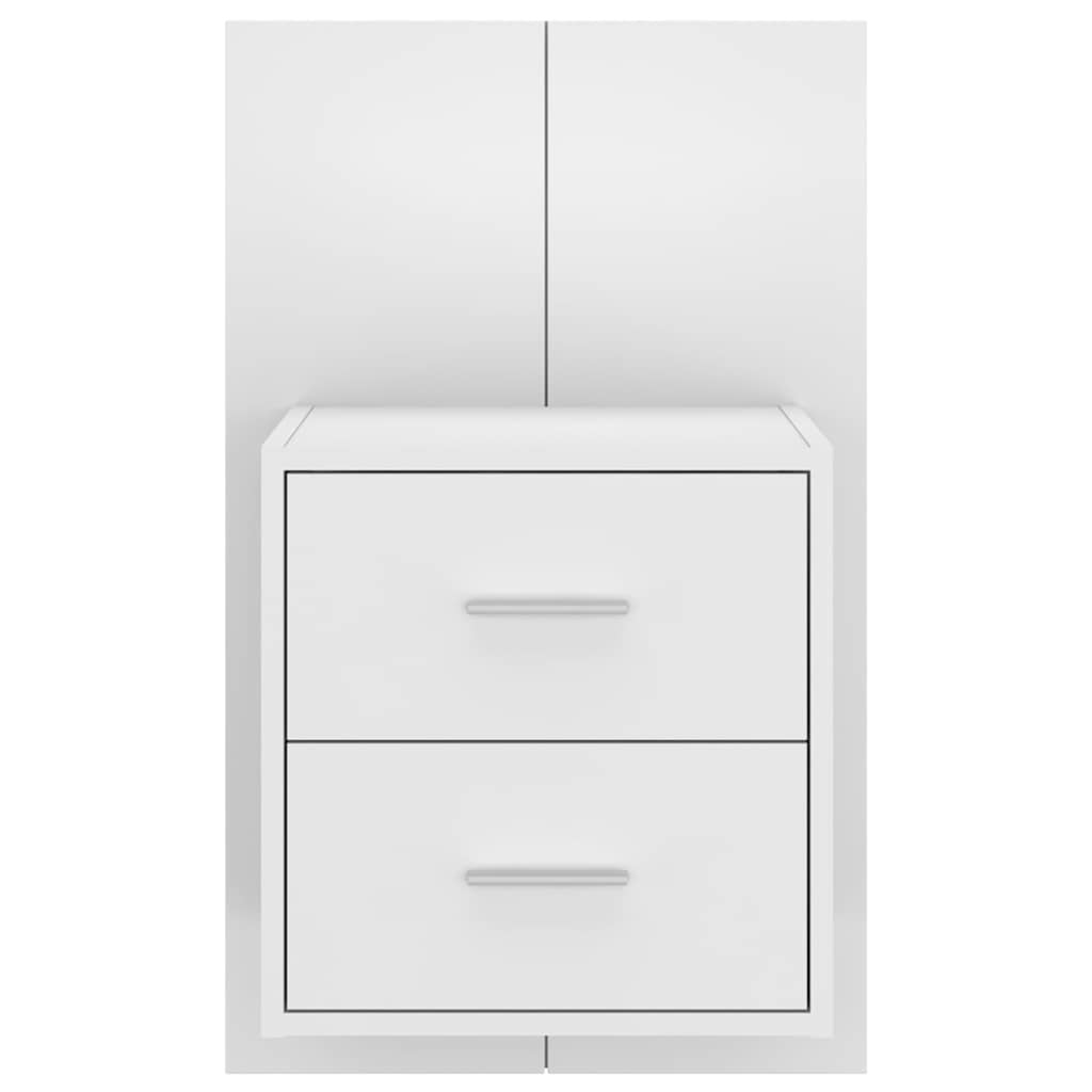 810990 vidaXL Wall-mounted Bedside Cabinets 2 pcs White