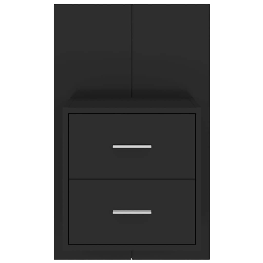 vidaXL Wall-mounted Bedside Cabinet Black