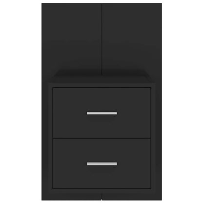 vidaXL Wall-mounted Bedside Cabinet Black