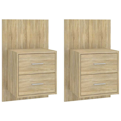 810996 vidaXL Wall-mounted Bedside Cabinets 2 pcs Sonoma Oak