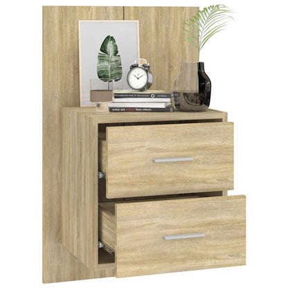 810996 vidaXL Wall-mounted Bedside Cabinets 2 pcs Sonoma Oak