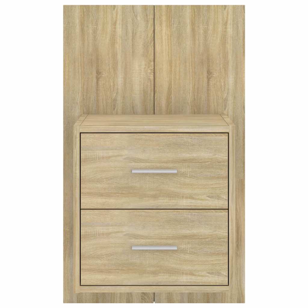 810996 vidaXL Wall-mounted Bedside Cabinets 2 pcs Sonoma Oak