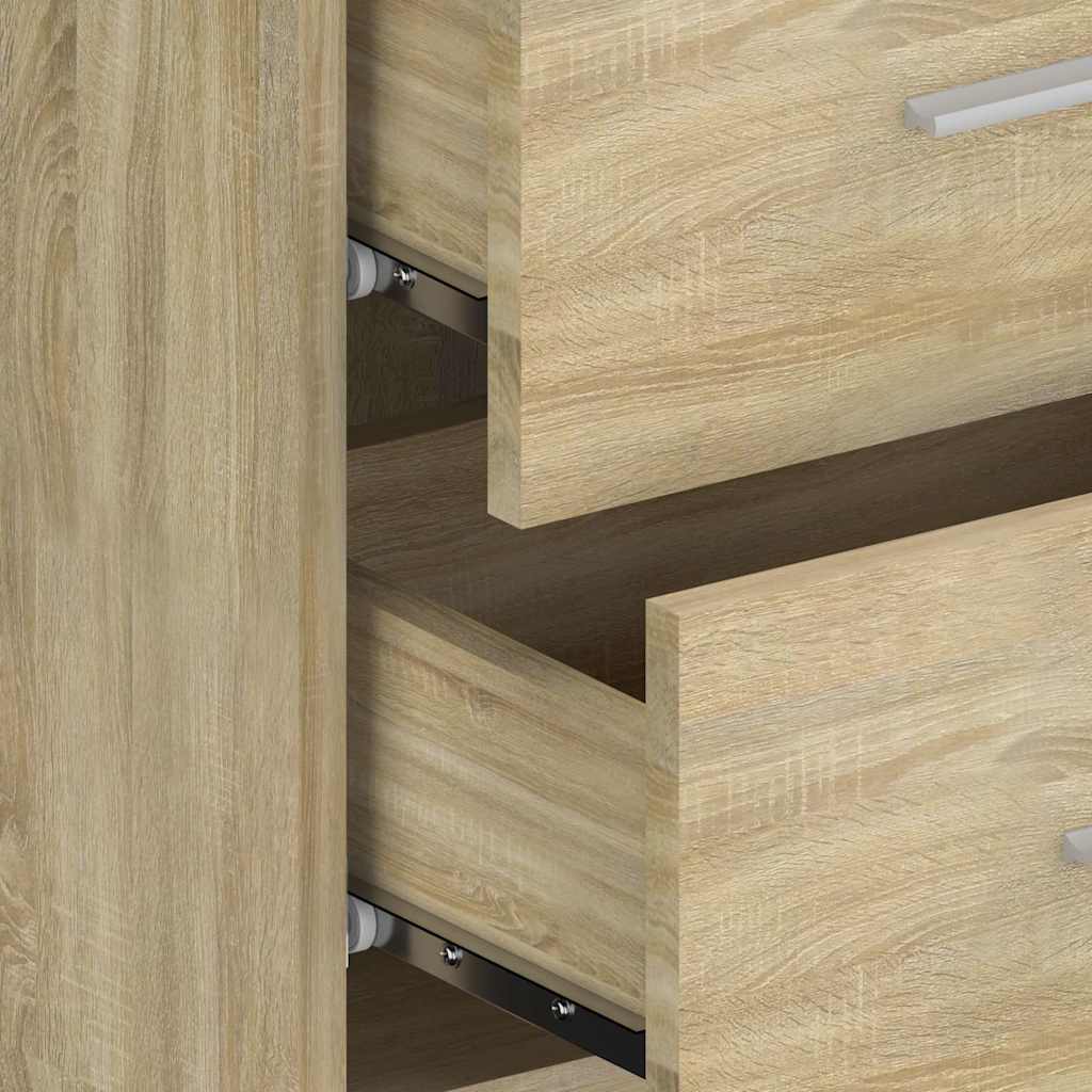810996 vidaXL Wall-mounted Bedside Cabinets 2 pcs Sonoma Oak