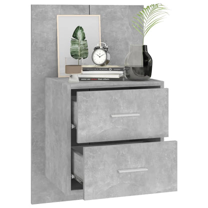 810997 vidaXL Wall-mounted Bedside Cabinet Concrete Grey