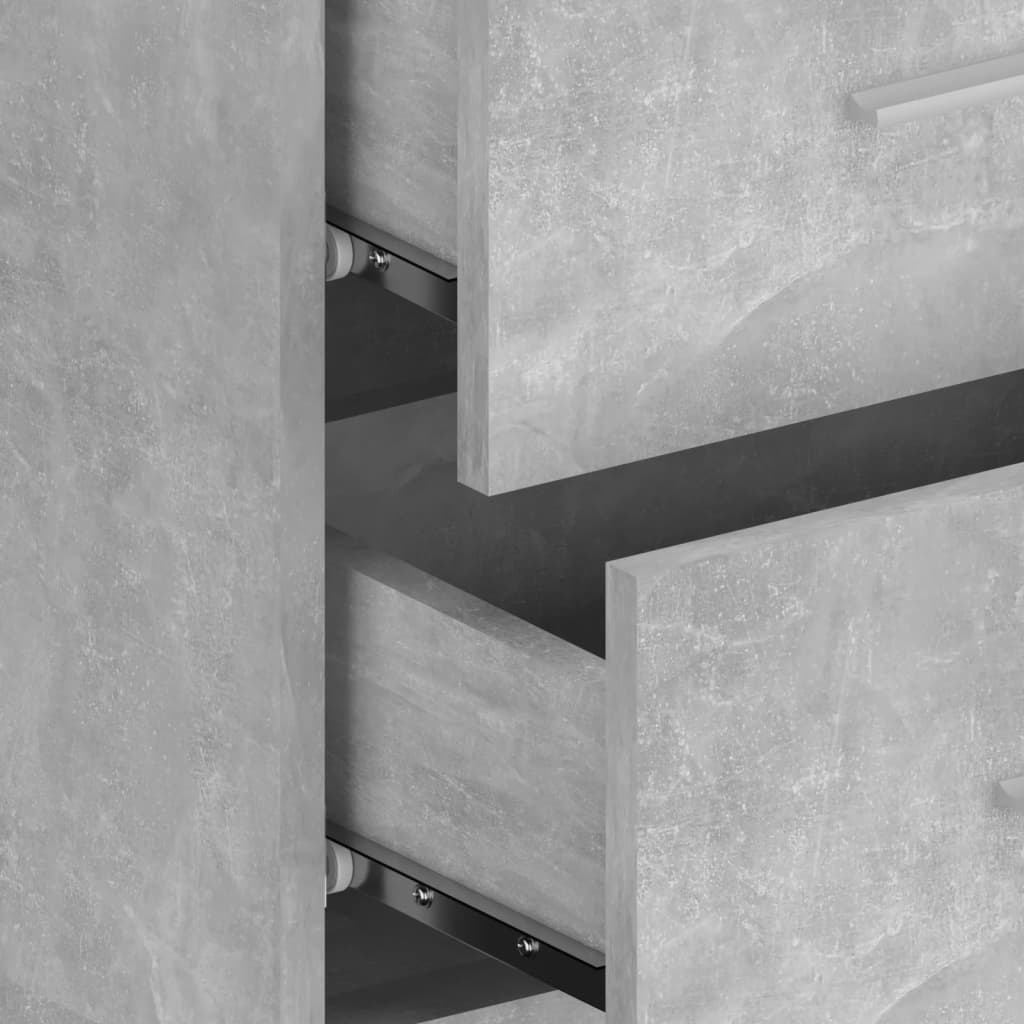 810997 vidaXL Wall-mounted Bedside Cabinet Concrete Grey